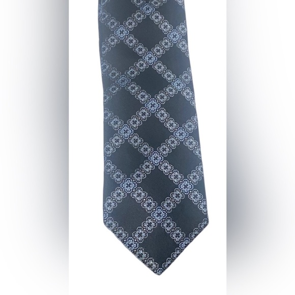 Zanetti Other - Zanetti Black, Gray, & Blue 100% Silk Neck Tie